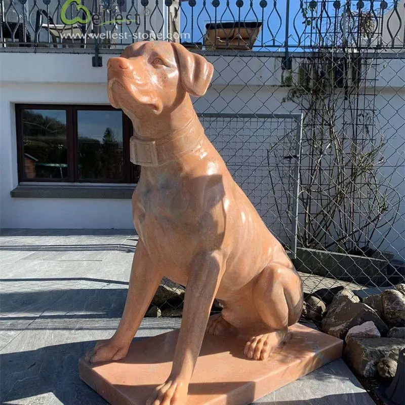 Dier Sculptuur & Standbeeld, Natuursteen Carving, Marmer Wit Western Cross Training Op Maat Stijl