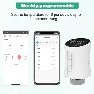 Tuya Smart TRV Thermostat Wifi Heizkörper ventil mit Alexa & Google Programmier barer Thermo regulator zum Heizen der Fernbedienung - Product Image 4