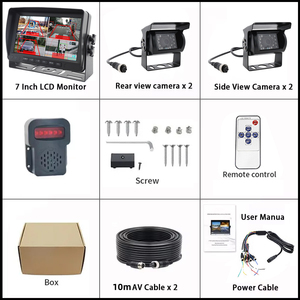 Heavy Duty Wide Angle 9-36v 1080p Cctv Set Car Dvr 4 Camera Dash Cam Dvr 7 Inch Quad <strong>Monitor</strong> Bus 360 Truck Camera System - Product Image 2