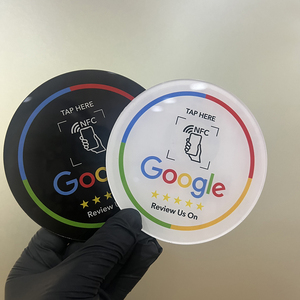 Acrilico quadrato NFC Google recensioni piastre con codice QR variabile RFID interfaccia di comunicazione ISO modello numero