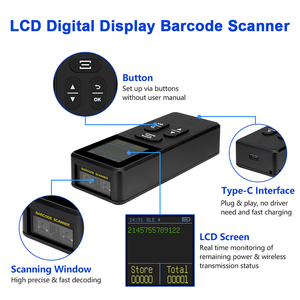 ミニポータブル2DバーQrコードリーダーLector De Cdigo De Barras Bluetoothワイヤレスポケットバーコードスキャナー液晶画面付き - Product Image 3