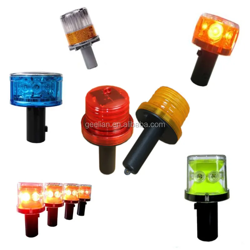 Cono de tráfico solar Luz Led Lámpara de advertencia Lámpara de cono de tráfico solar impermeable de color rojo