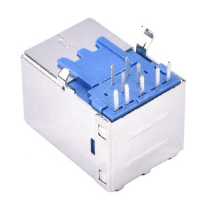 9 针卧式USB 3.0 Type-B女DIP 90 度连接器端口插座 - Product Image 5