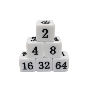 Trò chơi xúc xắc 6 mặt 16mm tròn nhiều xúc xắc Acrylic xúc xắc khắc 2, 4, 8, 16, 32, 64 - Product Image 4