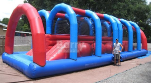 Large Interactive Inflatable <strong>Leaps</strong> N <strong>Bounds</strong> Wipeout Big Red Balls Inflatable Wipeout Obstacle Big Balls Wipe Out Obstacle Course - Product Image 5