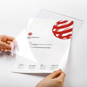 SViao A4实木证书相框桌面展示架斜背木质底座标志框架图片 - Product Image 2