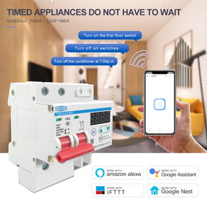 DINレールWIFIサーキットブレーカースマートスイッチリモコン、Ewelink製、過電圧および低電圧電流保護LCDディスプレイ付き - Product Image 2