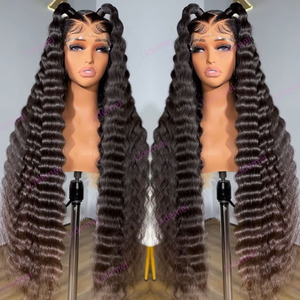 40 Inch Dài Nguyên Liệu Việt Tóc Sâu Sóng Tóc Giả Mật Độ 250% Miến Điện Xoăn Tóc Con Người Tóc Giả Trinh Nữ Ấn Độ Tóc Xương Tóc Giả Thẳng - Product Image 3