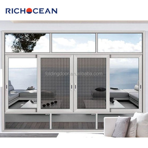 RICHOCEAN ticari konut standart sürgülü cam pencere basit tasarım Modern yatay alüminyum sürgülü pencere boyutları - Product Image 6