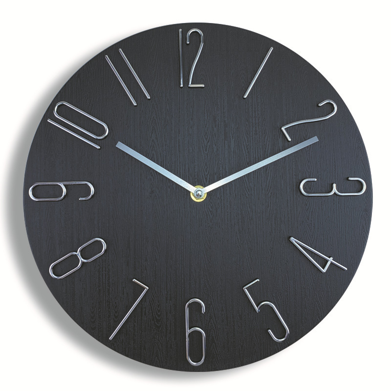 Minimalista sin vidrio Negro (diámetro 35cm)