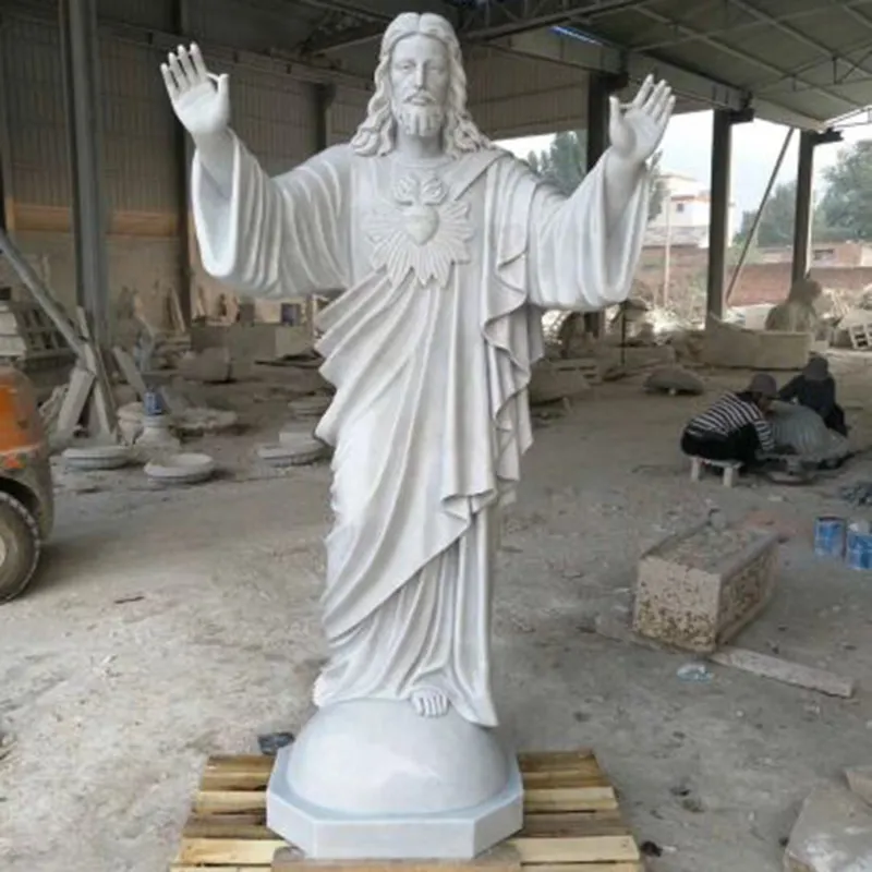 Customized Religious Church Natural Stone Hand Carved Marble Mourning Christ Jesus Mary Stone Sculpture