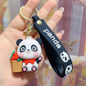 Tùy Chỉnh 3D Mềm Cao Su UV In Thân Thiện Với Môi Dễ Thương Phim Hoạt Hình Gấu Trúc Búp Bê Keychain Nhà Máy Được Thiết Kế Mới Sản Phẩm Độc Đáo - Product Image 6