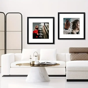 <strong>11x17</strong> DIY Wood Poster <strong>Frame</strong> Display 8x12 Mat Die Cutting Iron Metal Type Picture Display <strong>Frame</strong> Black Poster <strong>Frame</strong> for Picture - Product Image 3