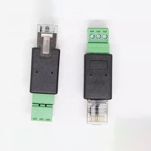 RJ45 a RS485 Red de terminales RJ45 Cabeza de cristal macho a RS232 Convertidor de bloque de adaptador de terminal de tornillo de 3 pines - Product Image 6