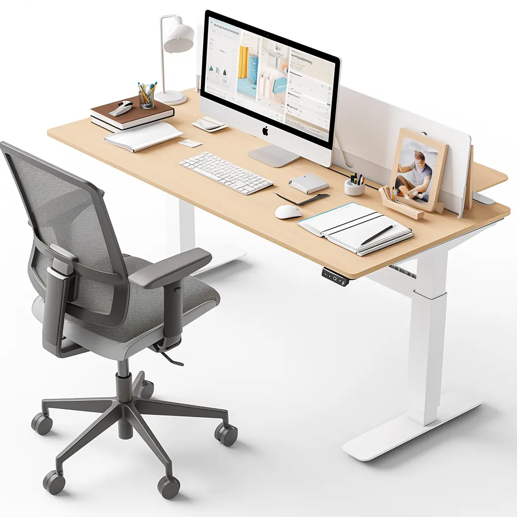 Descuento muebles de oficina de un solo motor de 2 secciones de elevación patas de mesa ajustables Mesa Ejecutiva de ordenador de escritorio personalizada