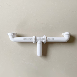 适用于双碗厨房水槽1-1/2英寸白色塑料直接连接中心出口废物