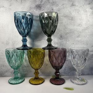 ビンテージワイングラスStemlessカスタム彫刻クリスタルワイングラスヴィンテージ色の飲み物ヴィンテージグラスゴブレット