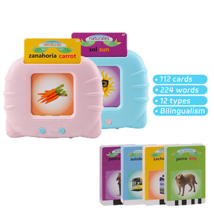Spanisch Englisch 2 Sprachen Lernspiel zeug Sprechen Karteikarten 224 Wörter Kleine Lernmaschine Spielzeug Kinder - Product Image 2