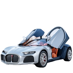 CHEZHI 1:24 Buga tti-音と光のある大西洋プルバックダイキャストおもちゃ車の合金車の金属モデル