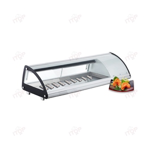<strong>Japanese</strong> Sushi Display Cabinet Salad Seafood Display Table Countertop Sushi Display Cooler