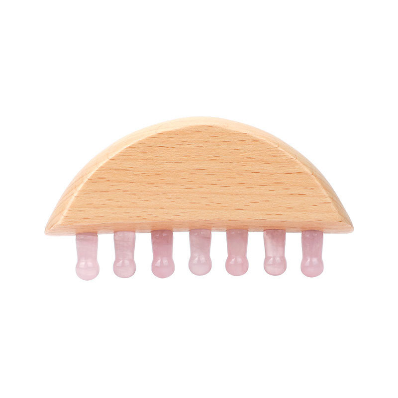 rose quartz wood comb