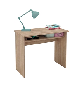 Escritorio de madera de melamina, 90 cm de ancho con estante fijo, mesa de esquina pequeña para ordenador, hogar y oficina - Product Image 4