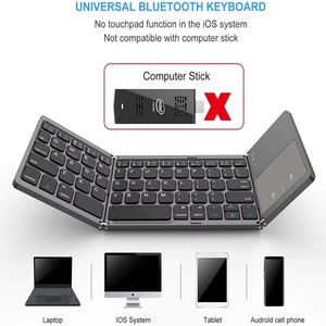 Mini teclado inalámbrico BT recargable con panel táctil Interfaz USB Trackpad plegable para múltiples dispositivos, para Pad y Tablet - Product Image 5
