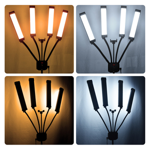 FOSOTO Bi-color Lamp 65W Professional 4 Arms Video Shooting Led <strong>Light</strong> for Beauty Tattoo Moon Ring <strong>Light</strong> with Tripod for Makeup - Product Image 5