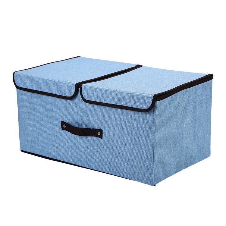 Boîte de rangement grise à double couvercle