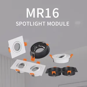 GU10 GU5.3 GX53 MR16发光二极管模块嵌入式方形夹具圆形筒灯发光二极管Cob聚光灯模块外壳
