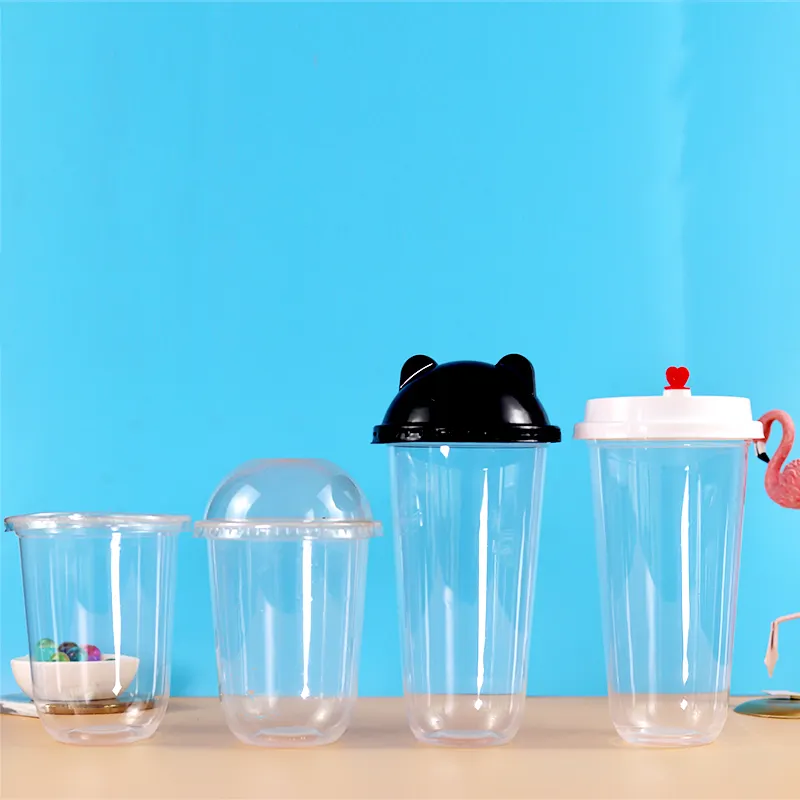 Cangkir Plastik Sekali Pakai Transparan Bentuk U Kualitas Tinggi Cangkir Kopi Minuman Bening dengan Cetakan
