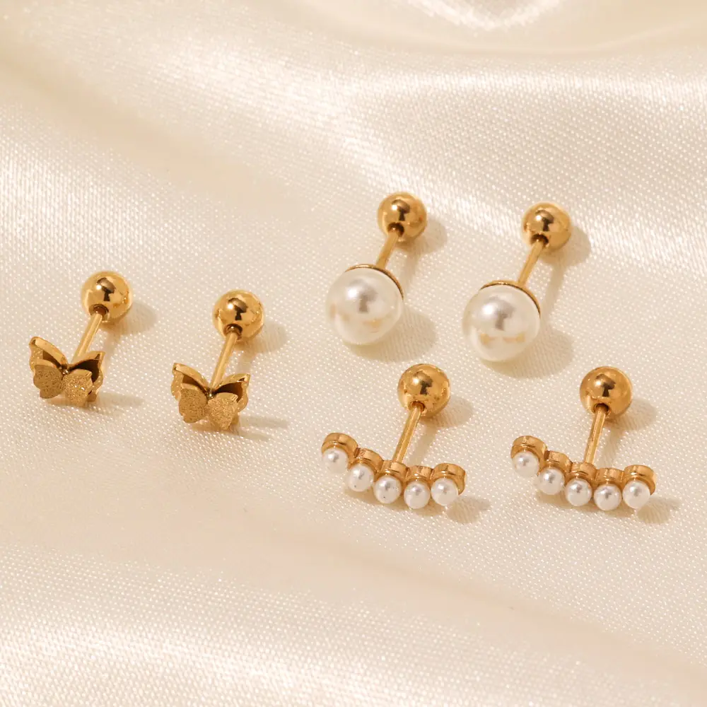 All'ingrosso Boucle D'Oreille Femme perles orecchini orecchini appannati in acciaio inox libero placcato oro gioielli di moda