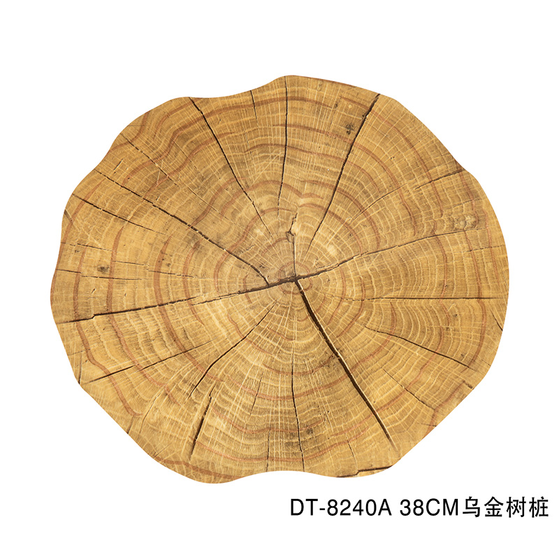 Easy Clean Stump Shape PVC Gold Dinning Placemats