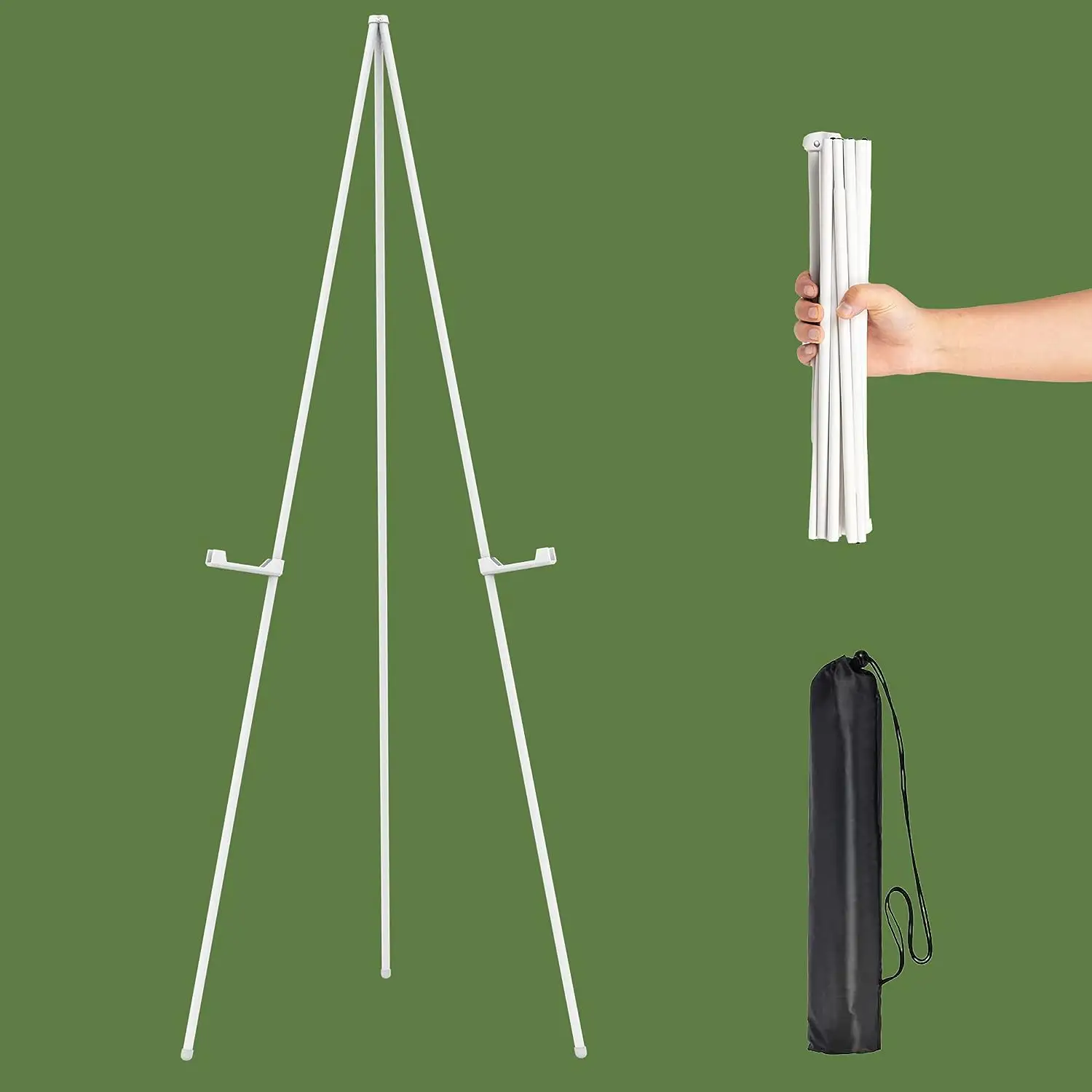 63 Inches Tall White Easels for Display Racks Holder Folding Easels Metal Stand for Display Wedding Sign