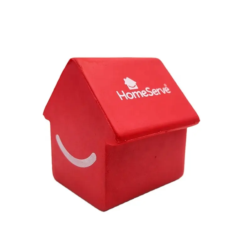 Рекламный домик в форме Красного дома, сжимаемая игрушка, мяч для стресса