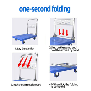 Nhiệm Vụ Nặng Nề Nhựa Giao Thông Vận Tải Công Cụ Xe Orange PVC Bánh Xe Nền Tảng Xe Tải Giỏ Hàng Có Thể Gập Lại Công Nghiệp Gấp Xe Đẩy Xe Tải Lưu Trữ - Product Image 5