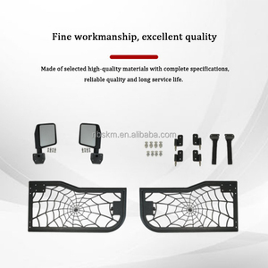 Mangan thép nhện nửa cửa sửa đổi gương chiếu hậu cho <span class=keywords><strong>Jeep</strong></span> <span class=keywords><strong>Wrangler</strong></span> JK / JL 2007-, ngoại thất xe phụ kiện trang trí - Product Image 3