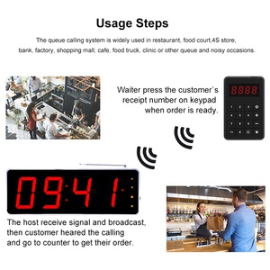 Display della traccia del numero del biglietto tastiera del flusso del cliente trasmettitore sistema di gestione delle code wireless per bar clinic restaurant - Product Image 4