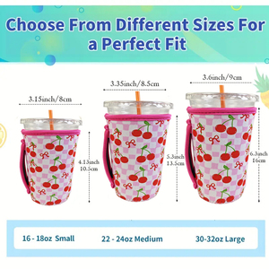 Tùy Chỉnh In Cách Điện 16-32Oz Neoprene Túi Lạnh Tái Sử Dụng Cốc Cà Phê Tay Áo Với Xử Lý Mềm Tote Cho Cà Phê Đá Hoặc Rượu Vang - Product Image 6