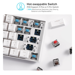 Teclado inalámbrico de 2,4 GHz para juegos Bluetooth mecánico 61 teclas Mini teclado inalámbrico recargable para móvil para teléfono para Pc - Product Image 4