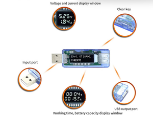 capacity Mobile power testing tester Battery capacity tester V20 <strong>USB</strong> voltage ammeter Power