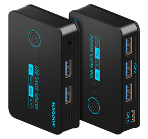 USB3.0 KVM切换器2x4 USB切换器选择器2端口共享4台键盘鼠标打印机设备4端口集线器usb-a * 3 & usb-c * 1 - Product Image 1