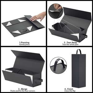 Folding <strong>Box</strong> Wine Magnetic Paper Luxury Customized Logo Rigid <strong>Box</strong> <strong>750ML</strong> Wine CHAMPAGNE WHISKY Rectangular <strong>Cardboard</strong> Accepting - Product Image 3