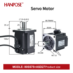 HANPOSE 0.75kwサーボモーター80SS75高性能高速一定トルク2.4N.m 4.4A 3000-6000rpm 750w ACサーボモーター