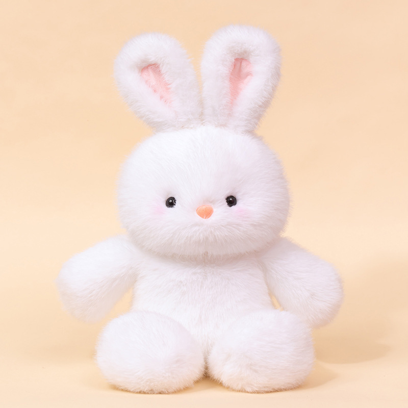 Running little white rabbit doll-mink