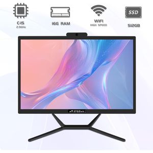 STGSivir 21.5英寸FHD台式电脑英特尔酷睿I5高达3.6GHz 16g内存512G固态硬盘WiFi 5一体机，带欧盟和英国插头