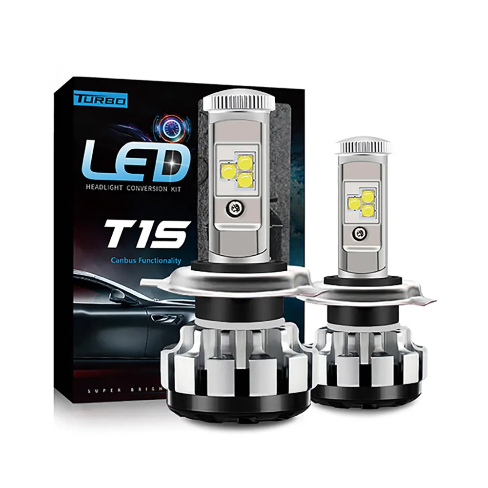 Kit de iluminación automática para coche, T1s faro LED, H1, H4, H7, H8/H9/H11, ventilador, HB3/9005, HB4/9006, 880, 881, H13, 9007, superventas