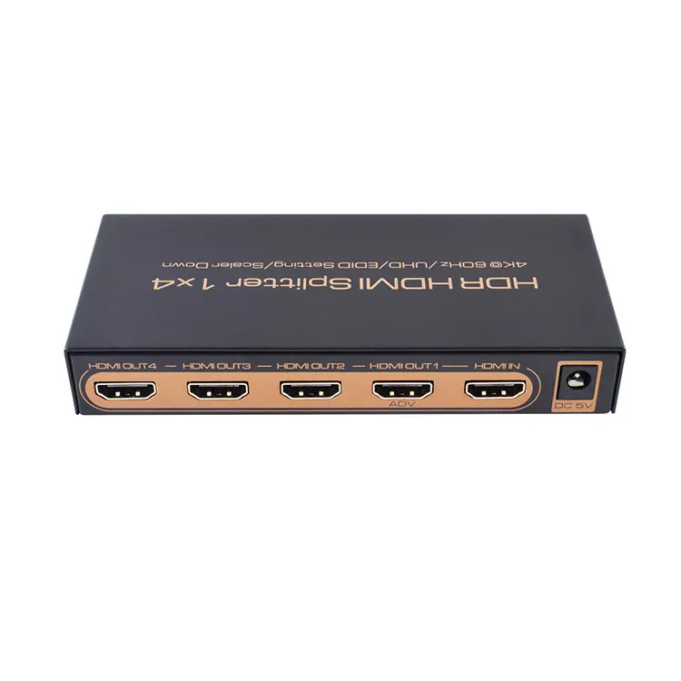 ASK OEM ODM 1080P 3D Full HD UHD HDR EDID Set Scaler 3840x2160 1 In 4 Out 4K 60Hz HDCP 2.2 1x2 1x4 4 Porte HDMI Splitter 4K