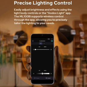 Godox ML100BI Bi-Color LED Video <strong>Light</strong> 2800-6500K 11 <strong>FX</strong> Effects APP Control Godox Mount for Filmmaking Live Streaming Vlogging - Product Image 5