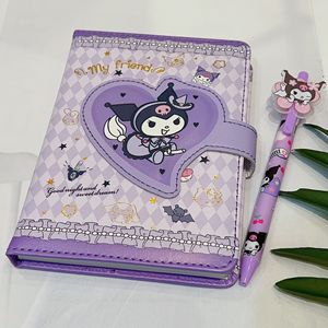 DHF carino A5 Sanrioed diario taccuino con penna Kuromi melodia Pu taccuini Sanrioed accessori materiale scolastico